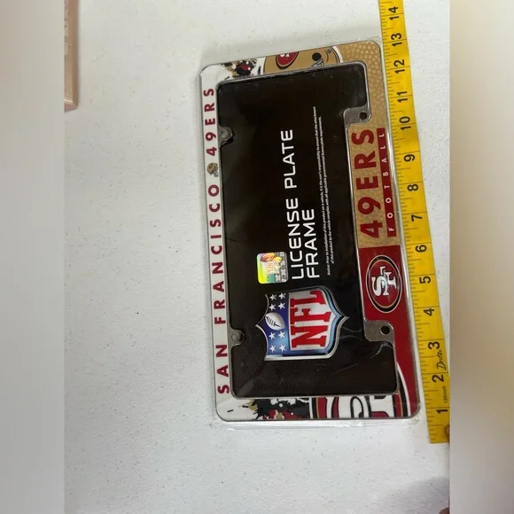 NWT NFL San Francisco 49ers Football license plate frame Metal Graphics - Picture 7 of 8